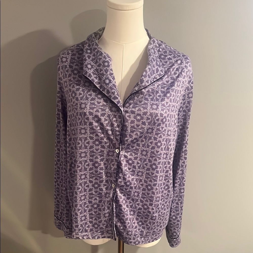 Like New Purple Long Sleeve Buttoned PJ Set